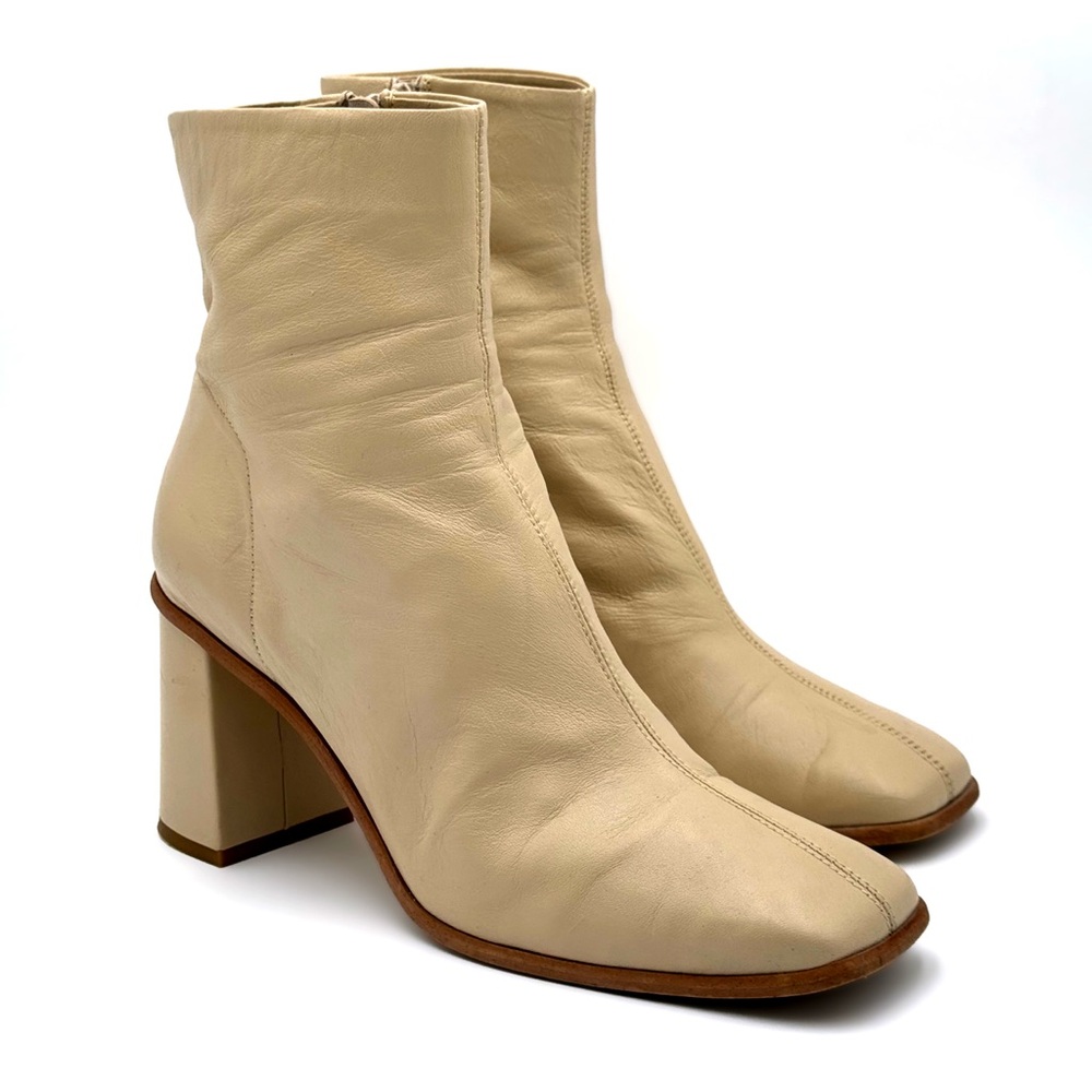 Free People Cream Heeled Boots
